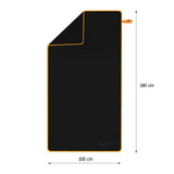 NILS Mikrofaserhandtuch 180x100 cm in Schwarz - schnelltrocknendes Handtuch für Camping, Strand & Sport