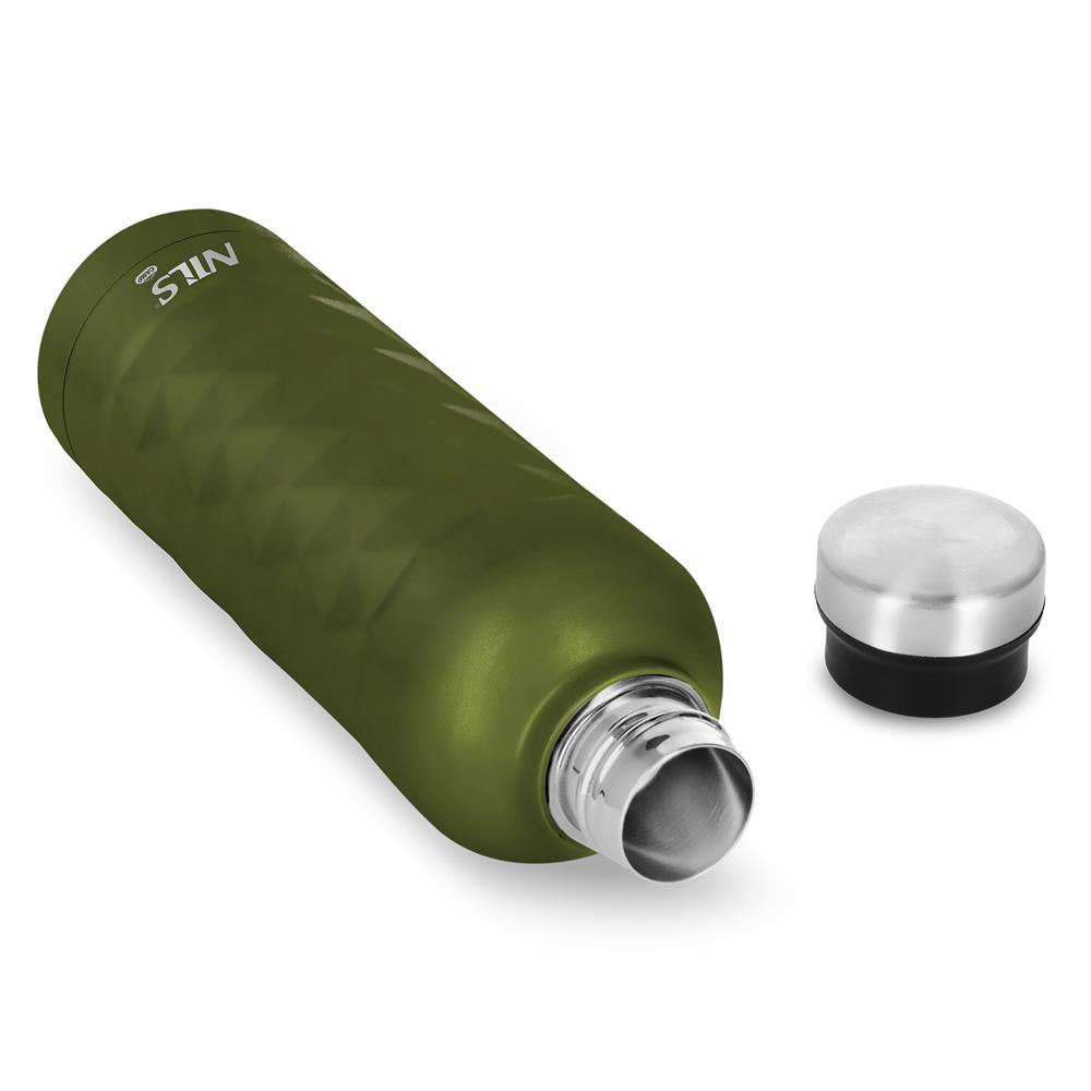 NILS CAMP Trinkflasche 750 ml Edelstahl Grün auslaufsicher isoliert BPA-frei