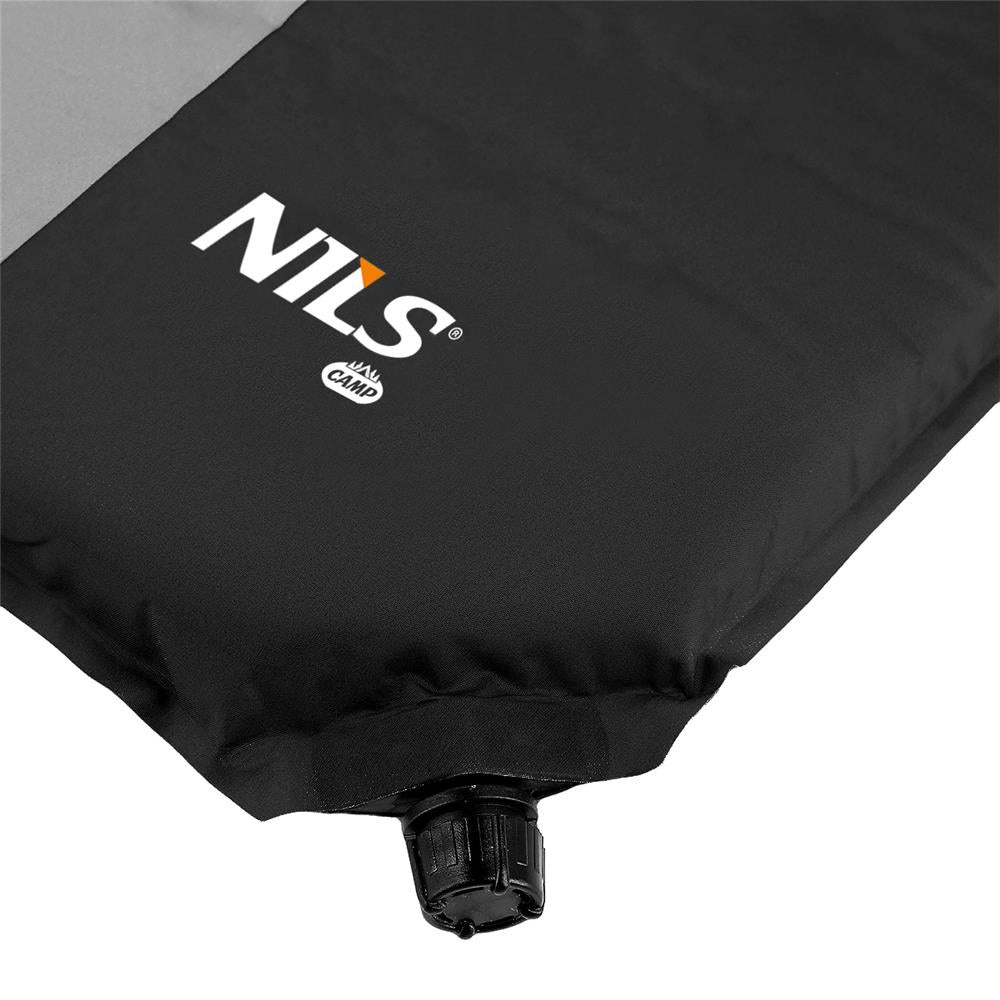 NILS CAMP selbstaufblasende Campingmatte 195 cm schwarz Isomatte Outdoor Schlafmatte