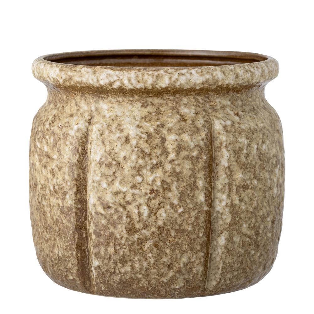 Bloomingville Ritza Blumentopf in Braun, 20,5x18 cm, aus Steingut