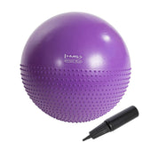 Gymnastikball 55 cm Lila mit Massage-Noppen und Luftpumpe | HMS YB03N
