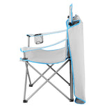NILS CAMP Campingstuhl mit Sonnendach Grau - faltbarer Klappstuhl für Camping, Strand & Garten