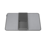 Umbra Udry Geschirr Abtropfgestell und Mikrofaser Abtropfmatte, Faltbar, Platzsparend, 61 x 45 cm, in Anthrazit