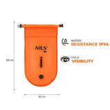NILS CAMP Schwimmboje 3-in-1 Dry Bag 28L orange Rucksack für Outdoor Wasser Sport