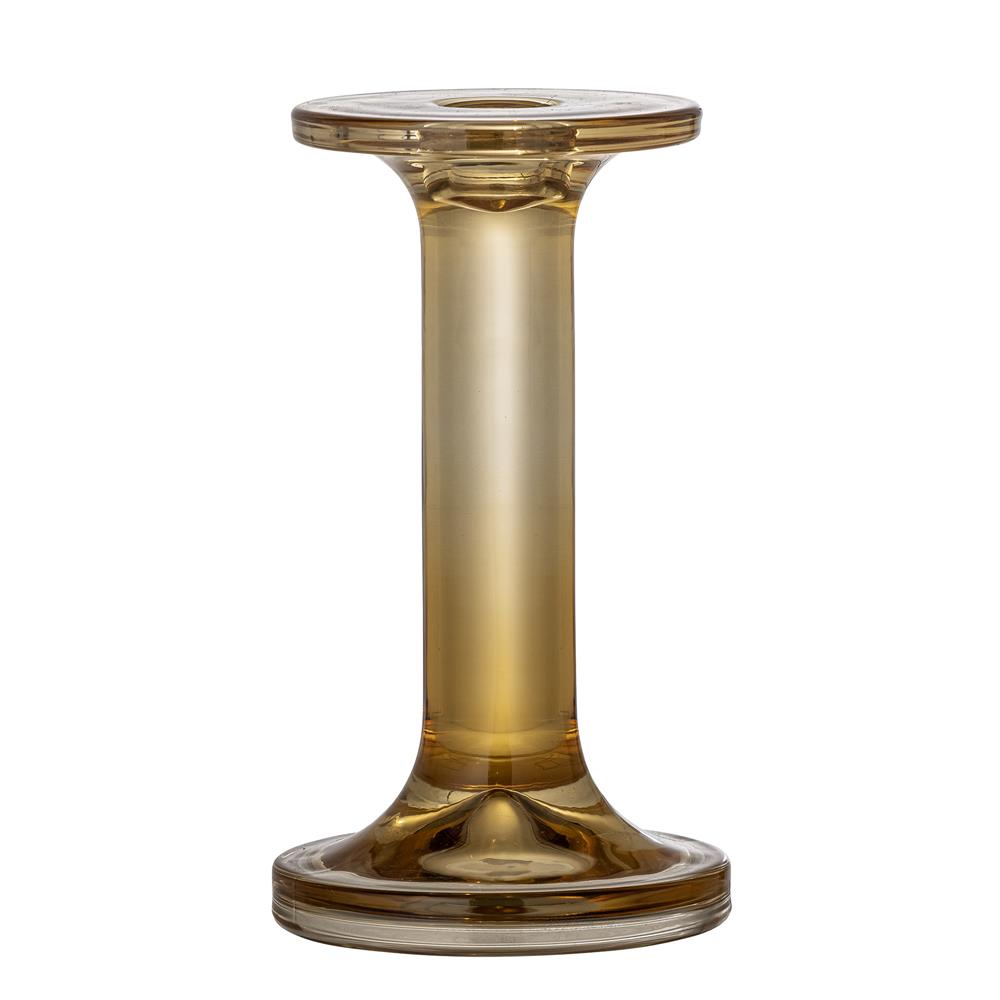 Bloomingville Jamey Kerzenhalter, Braun, Glas, 16 cm, dänisches Design