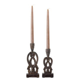 Bloomingville Bernie Kerzenständer, 2er Set, in Braun, aus Mangoholz, dänisches Design