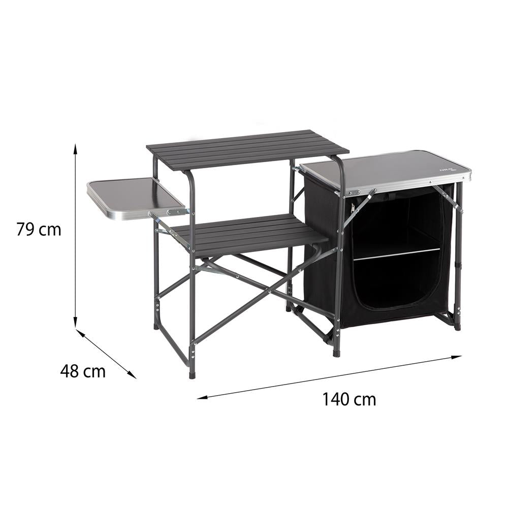 NILS CAMP Campingschrank faltbar für Camping Outdoor Küche mit Stauraum