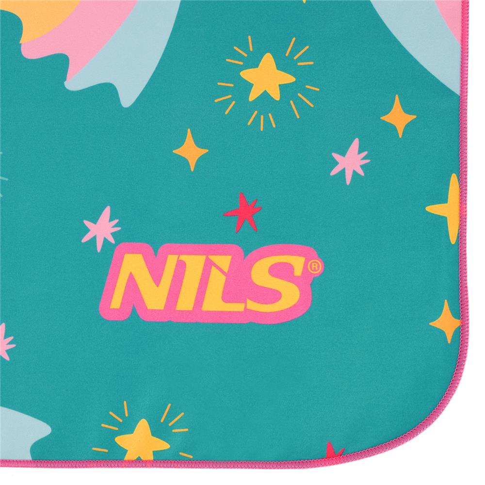NILS Mikrofaser Kinderhandtuch 160x80 cm Stars - leichtes Handtuch für Camping, Strand & Schule