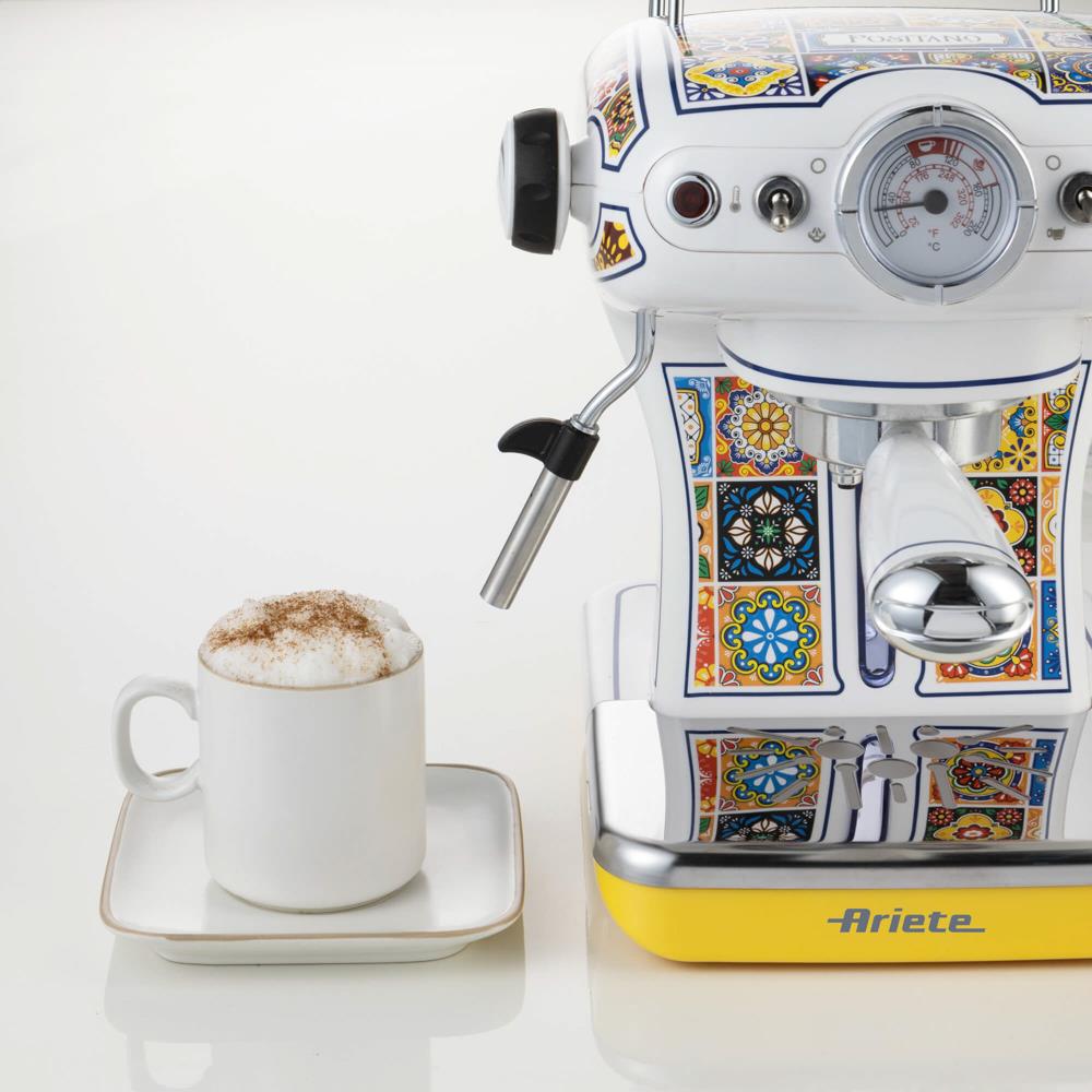 Ariete Positano Espressomaschine, Mediterranes Design, Siebträger Kaffeemaschine, 15 Bar