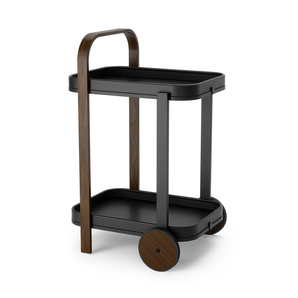 Umbra Bellwood Barwagen, Aufbewahrungswagen, Servierwagen in Schwarz/Walnuss