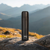 NILS CAMP Thermoskanne 1L Edelstahl schwarz isoliert für Camping Reisen Outdoor