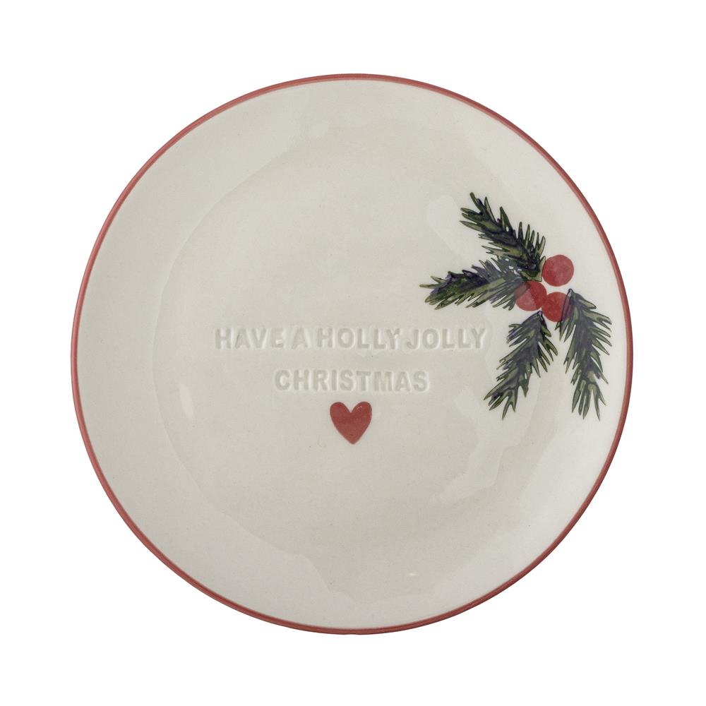 Bloomingville Jovida Teller Natur Steingut 4er Set Weihnachtsteller 16 cm