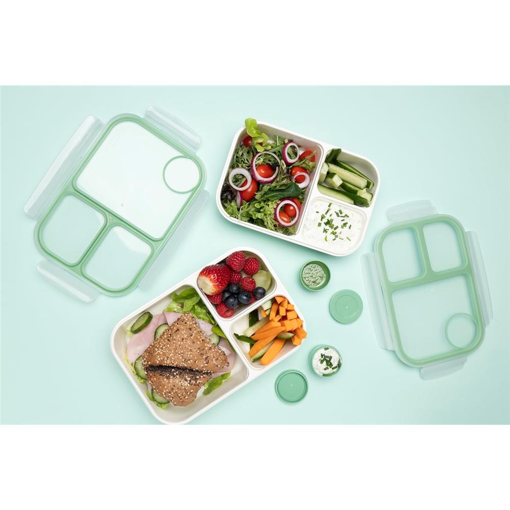 LocknLock Lunchbox 980ml, 3 Fächer, Saucenbehälter, BPA-frei