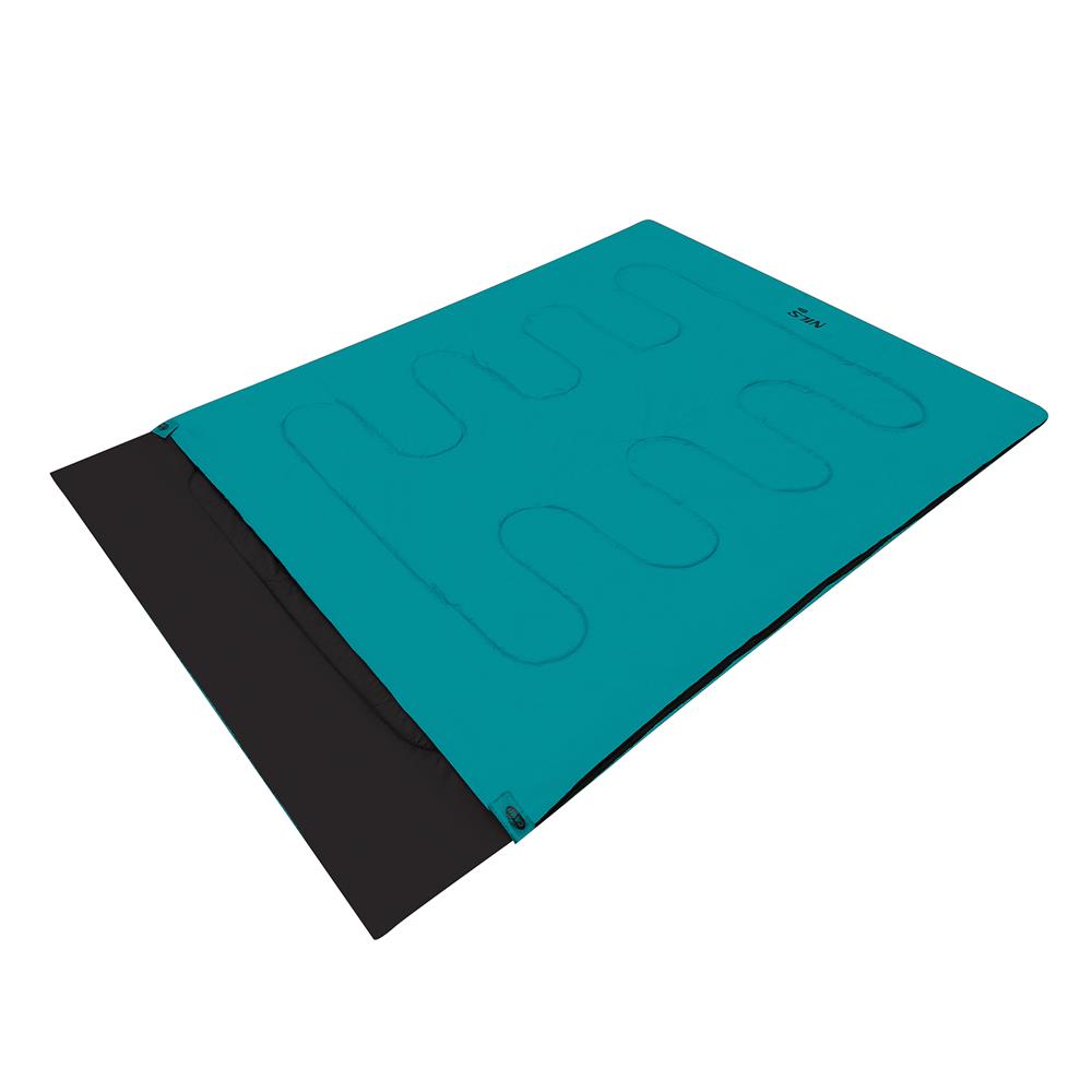 NILS CAMP Doppelschlafsack für 2 Personen Blau - warmer Campingschlafsack für Outdoor & Camping