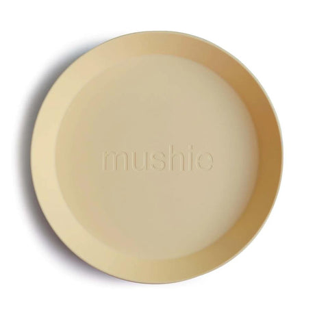 Mushie Kinderteller 2er Set, Pale Daffodil, rund, BPA-frei