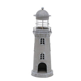 BOLTZE Laterne Leuchtturm 2-teiliges Set Metall Glas grau weiß Usedlook Skandi Deko