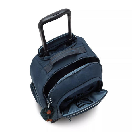 Kipling NEW ZEA, großer Kinder-Rucksack mit Rollen, True Blue Tonal (blau), Schulrucksack mit Laptopfach