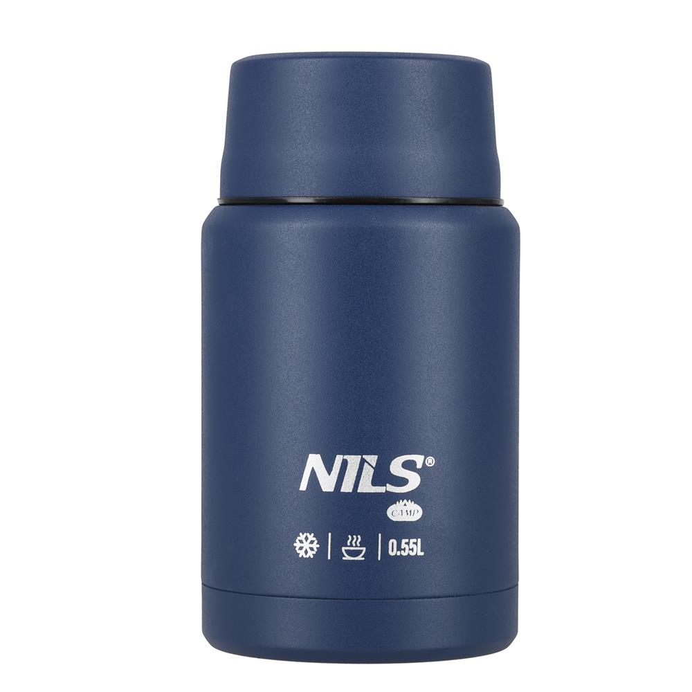NILS CAMP Speisethermos 550 ml Blau Edelstahl Thermobehälter auslaufsicher