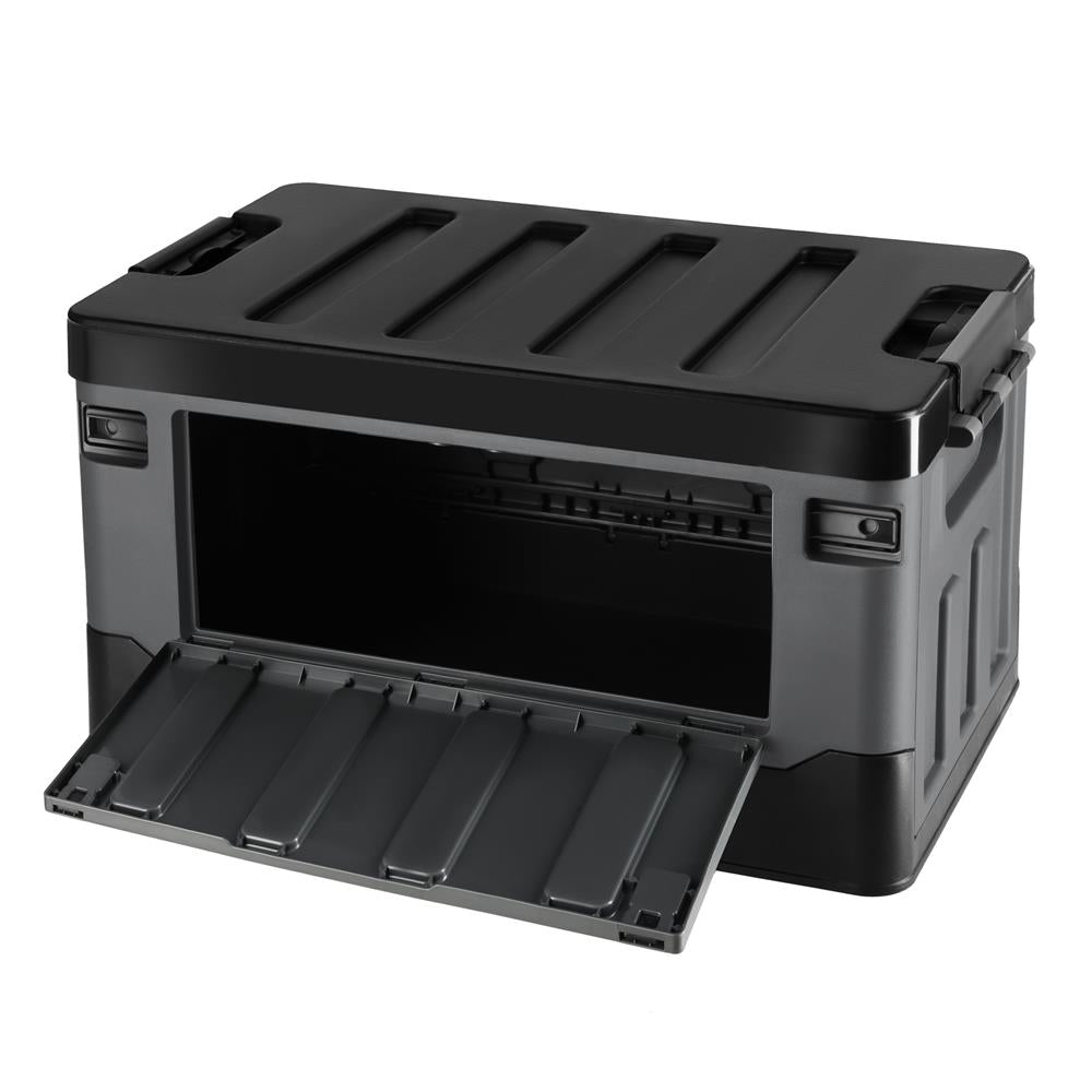 NILS CAMP Transportbox XL 70L Grau-Schwarz - große klappbare Campingbox für Auto & Outdoor