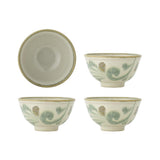 Bloomingville Bethany Schalen 4er Set Steingut bunt botanisch 325 ml