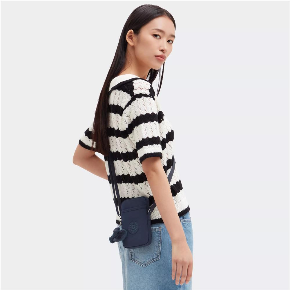 Kipling TALLY, Handytasche, Blue Bleu 2 (blau), Crossbody Tasche für Smartphone mit Fächern