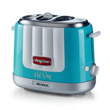 Ariete Party Time Hot Dog Maker, Blau, Brötchen und Würstchen Toaster, Retro-Design, 50er Jahre-Stil