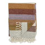 Bloomingville Lucilla Decke – Violettes Plaid aus Baumwolle mit Fransen