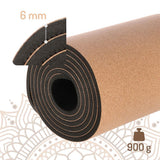 Yogamatte 182 x 61 x 0,6 cm Fitnessmatte Kork Gymnastikmatte rutschfest | HMS YM11