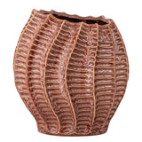Bloomingville Callon Vase aus Steingut in Rosa, dekorative Designvase & Pflanzgefäß im mediterranen Stil
