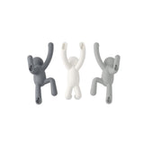 Umbra Buddy Haken 3er Set, Dekorative Wandhaken, Garderobenhaken in Grau
