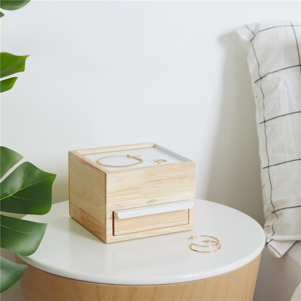 Umbra Stowit Mini Design Schmuckkasten moderne Schmuck Box mit Geheimfächern für Ringe Armbänder Uhren Halsketten Ohrringe und Accessoires