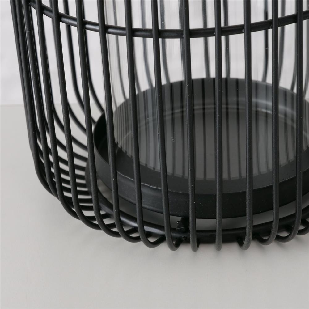 BOLTZE Windlicht Cindy 2er Set Metall Glas schwarz rund skandinavisch