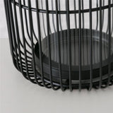 BOLTZE Windlicht Cindy 2er Set Metall Glas schwarz rund skandinavisch
