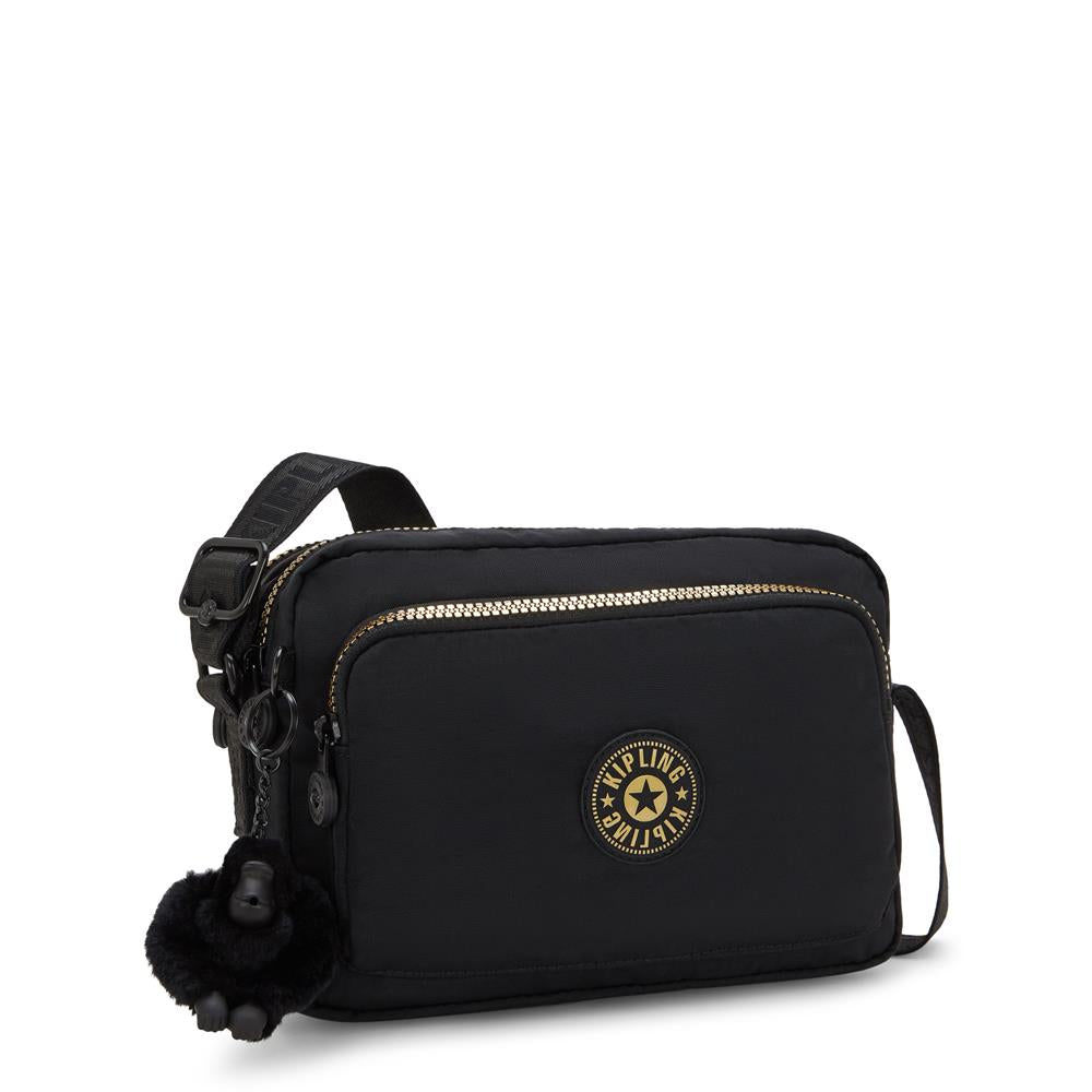 Kipling ABANU M ZIP, Mittelgroße Umhängetasche, Glorious Gold (schwarz), 4L, Schultertasche