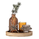 Bloomingville Sanga Tablett mit Teelichthaltern – 6‑teiliges Deko‑Set für Tisch & Weihnachten
