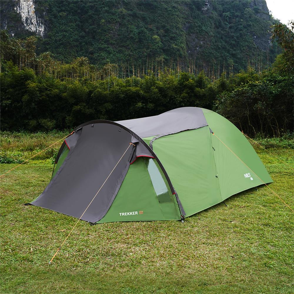 NILS CAMP Trekker III Zelt für 3 Personen - Campingzelt mit Vorraum für Outdoor, Trekking & Camping
