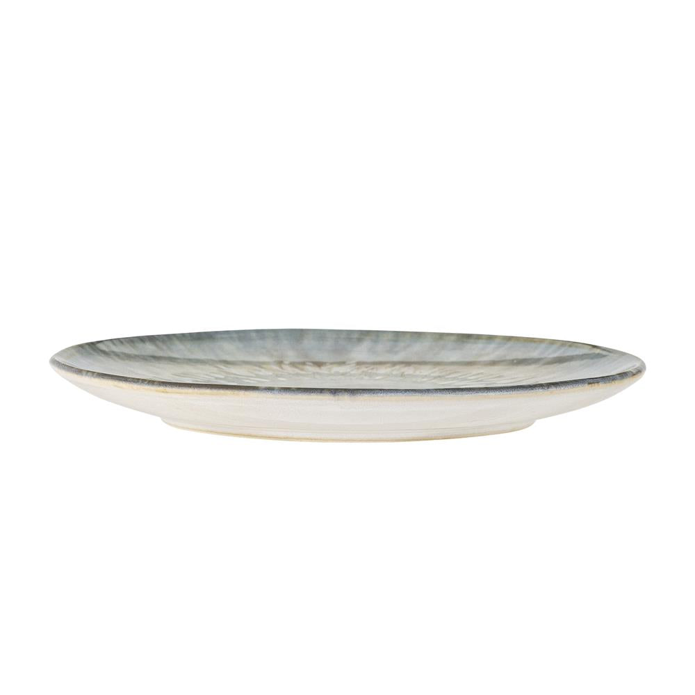Bloomingville Calen Teller aus Steingut in Blau D14 cm – Dessertteller und Frühstücksteller für Küche
