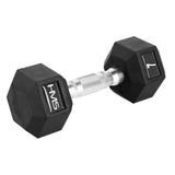 Kurzhantel 7 kg gummiert sechseckig Schwarz | HMS HEX PRO