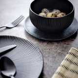 Bloomingville Mendo Platzdeckchen 4er Set – Bambus, Schwarz, 45x45 cm