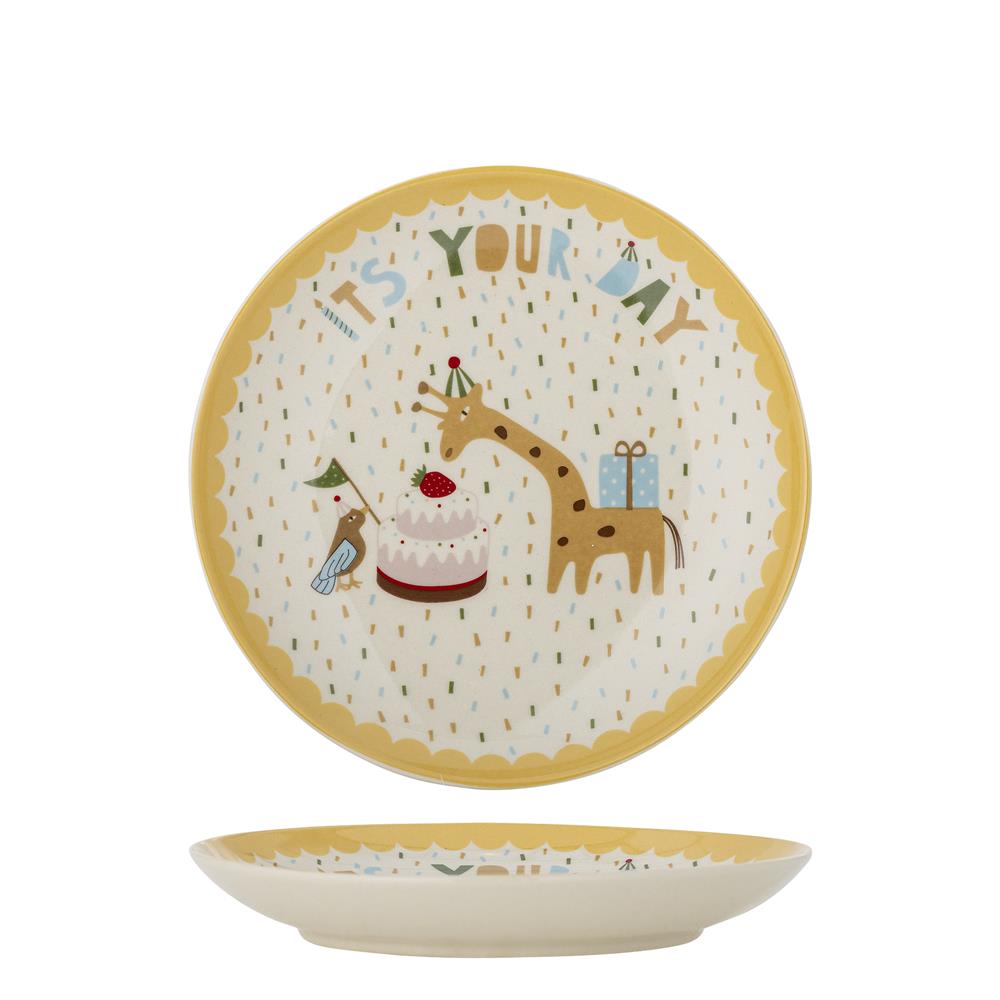 Bloomingville MINI Celebrate Teller Gelb Steingut Durchmesser 16cm