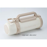 LocknLock Thermoskanne 1,8 L Schwarz, Becher, Edelstahl, Tragegurt, Auslaufsicher