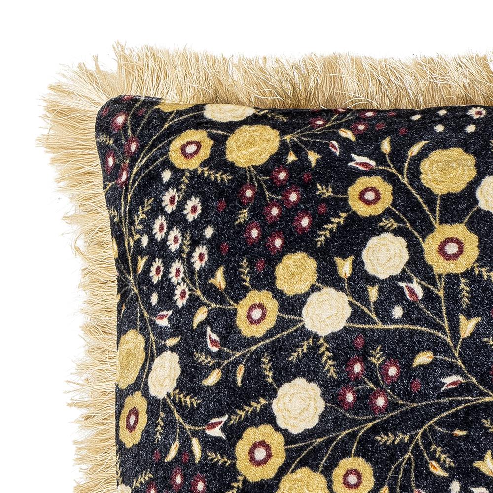 Bloomingville Eydis Kissen Blau – Dekokissen 45x45 cm aus Viskose & Baumwollvelours