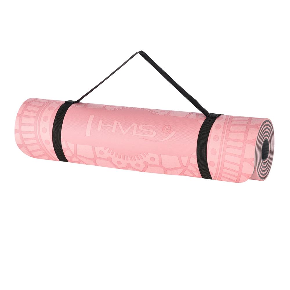 Yogamatte 183 x 61 x 0,8 cm Fitnessmatte Rosa Gymnastikmatte rutschfest | HMS YM10