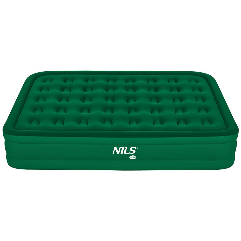NILS CAMP Campingmatratze Doppelbett grün 200x145x35 cm mit elektrischer Pumpe Gästebett
