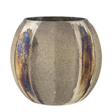 Bloomingville Felecia Teelichthalter – Gold, aus recyceltem Glas mit Glitzer und Streifen