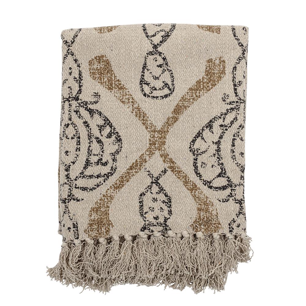 Bloomingville Tagesdecke natur Baumwolle 160x130 cm Kuscheldecke Decke Wohndecke