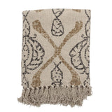 Bloomingville Tagesdecke natur Baumwolle 160x130 cm Kuscheldecke Decke Wohndecke