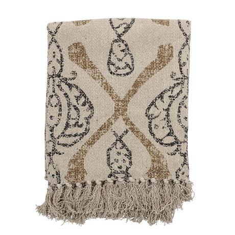 Bloomingville Tagesdecke natur Baumwolle 160x130 cm Kuscheldecke Decke Wohndecke