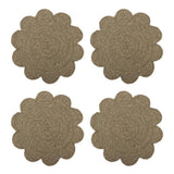 Bloomingville Elin Platzdeckchen 4er Set D38 cm natur - Seegras Tischset in Blumenform für Tischdeko