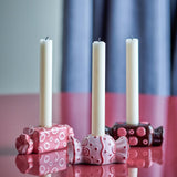 Bloomingville Maiano Kerzenhalter 3er Set rosa Keramik Bonbon Design Weihnachtsdeko Stabkerzen